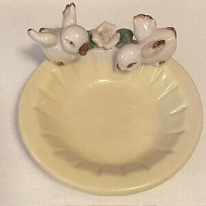 1950’s Bird Dish Yellow Ceramic Collectible Vintage